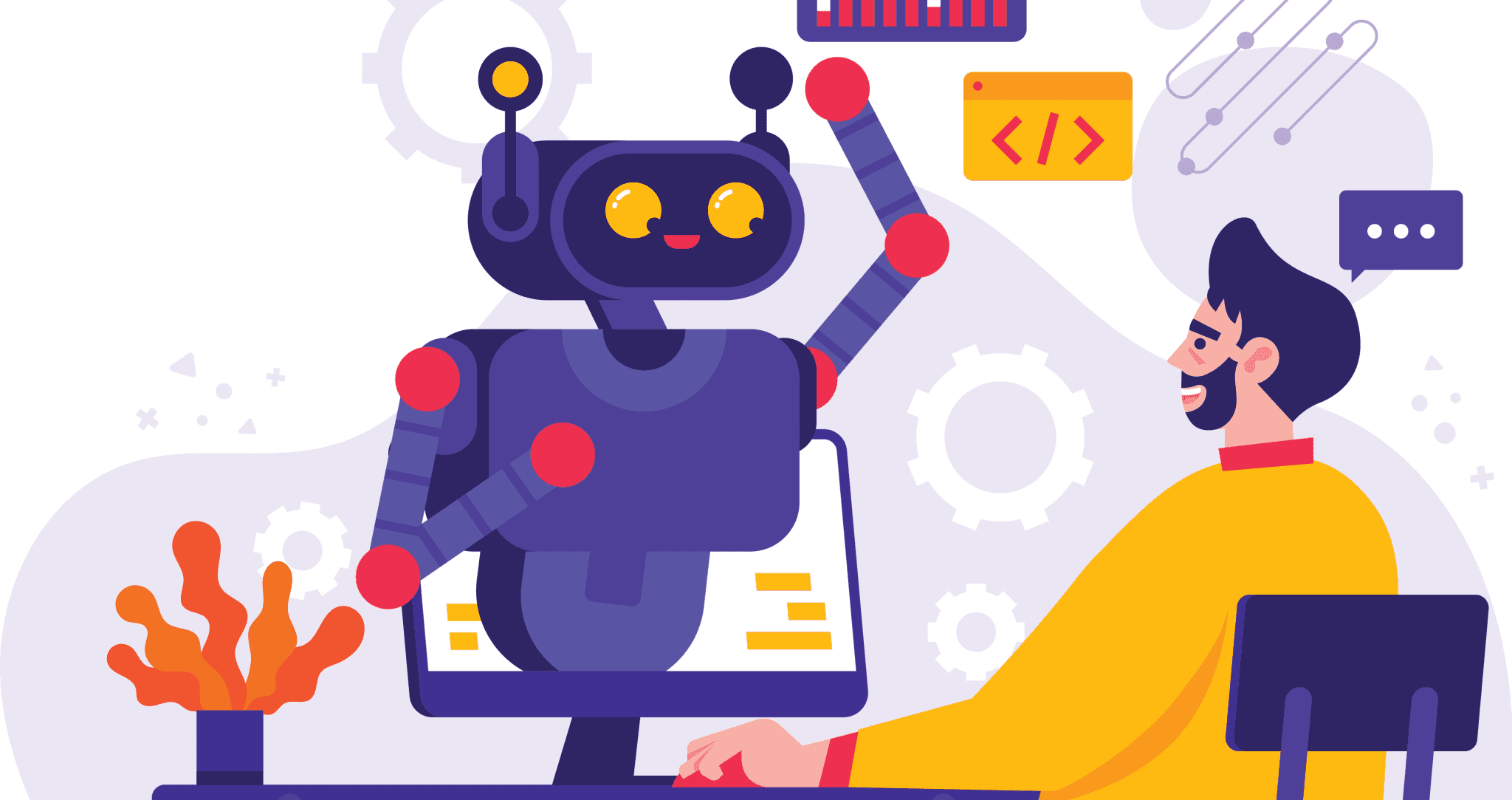 Grafik eines Chatbot-Roboters