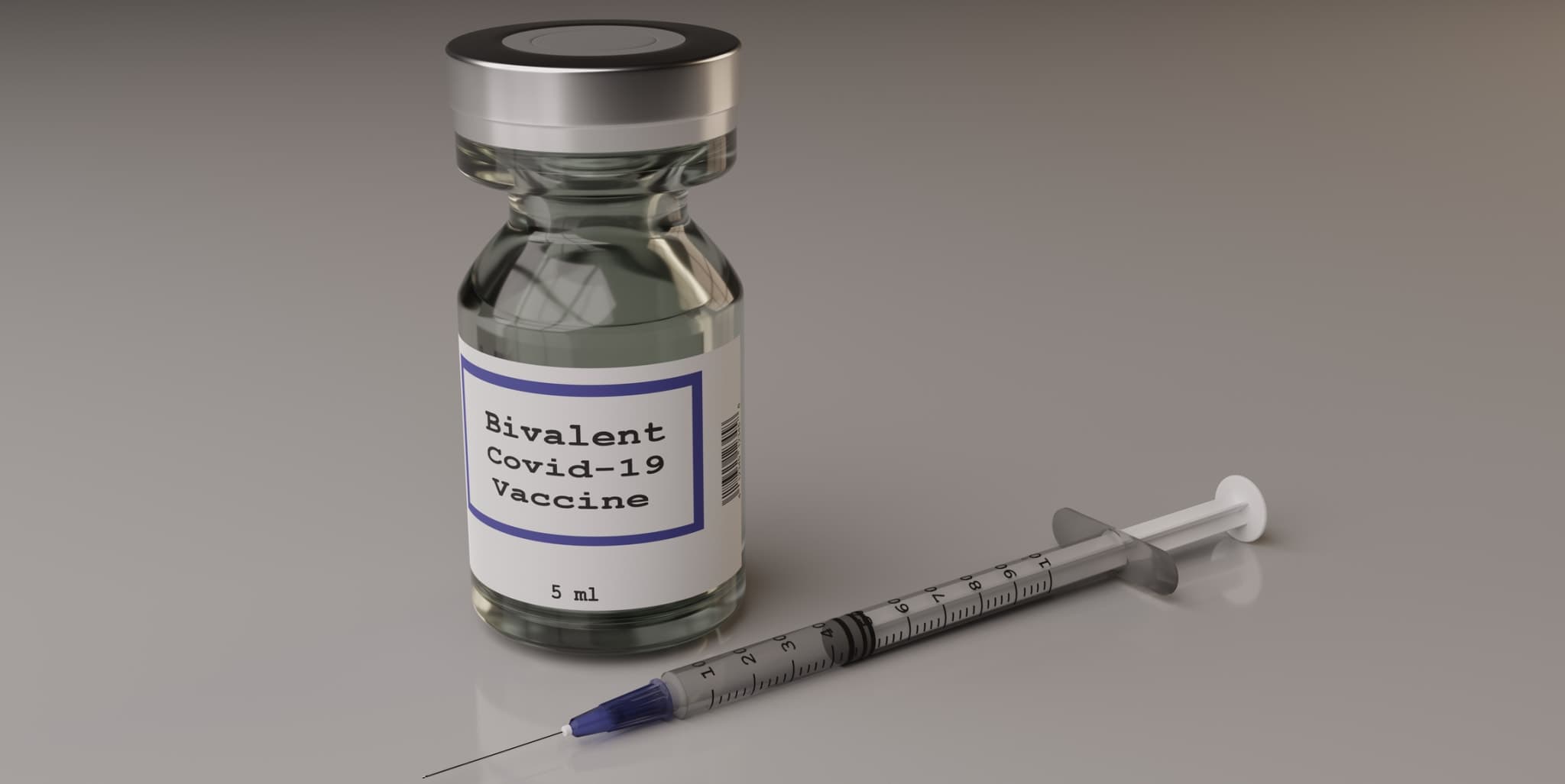 Fläschchen mit bivalentem Covid-19-Impfstoff