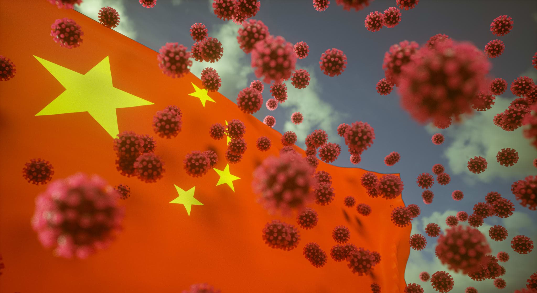 China Flagge Viren